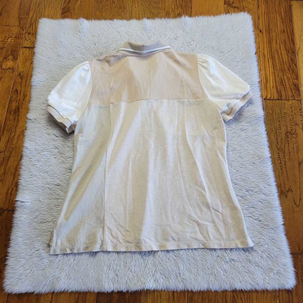Tuckernuck Pique Puff Sleeve Peggy Polo Shirt Women's XL Sandstone Short Sleeve - Picture 3 of 8